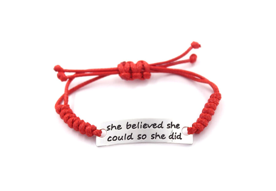 She Believed She Could So She Did Cord Bracelet