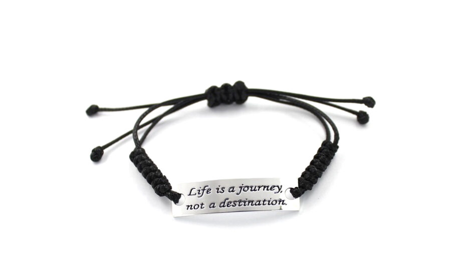 Life Is Journey Not Destination Cord Bracelet