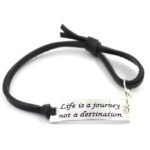 Life Is Journey Not Destination Leather Bracelet