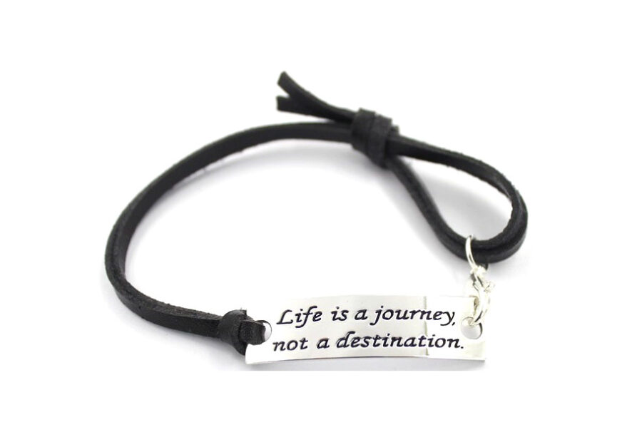 Life Is Journey Not Destination Leather Bracelet