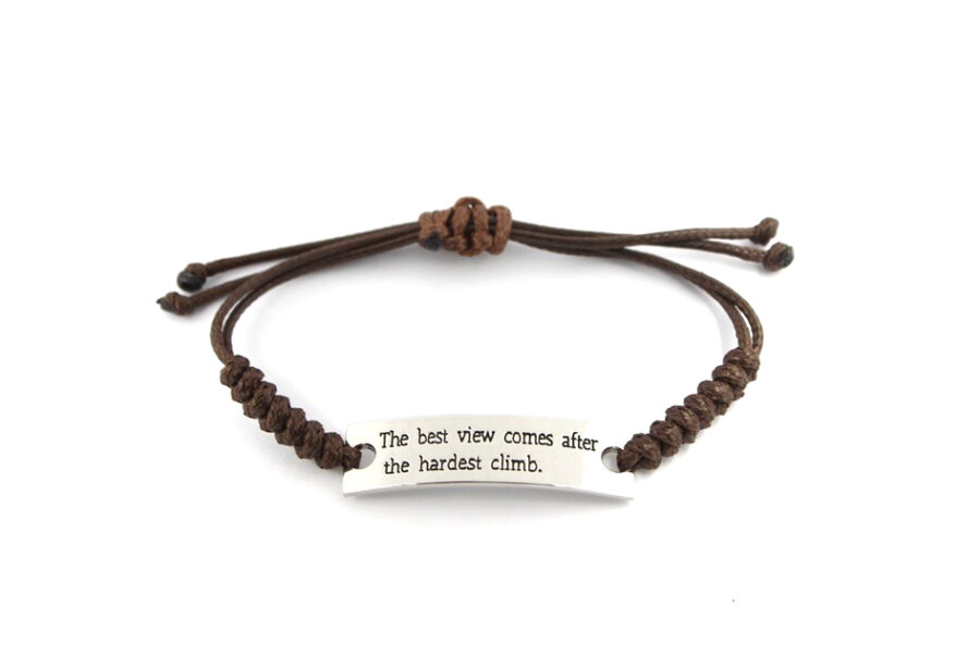 The Best View Comes After Hardest Climb Brown Cord Bracelet