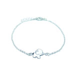 White Enamel Elephant Chain Bracelet