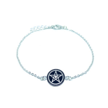 Black Enamel Star Chain Bracelet