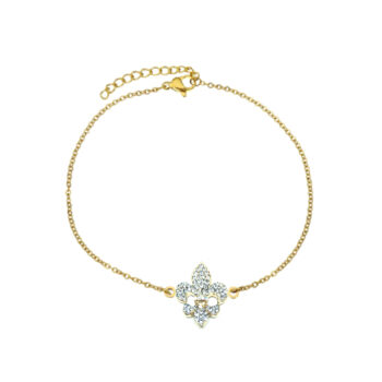 Crystal Fleur de Lis Chain Bracelet