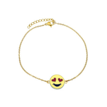 Yellow Enamel Emoji Chain Bracelet