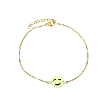 Yellow Enamel Emoji Charm Chain Bracelet