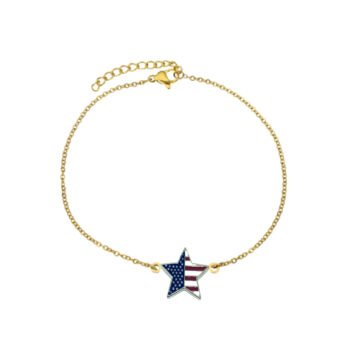 Star USA Flag Chain Bracelet