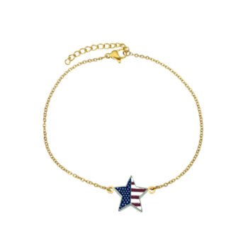 Star USA Flag Chain Bracelet