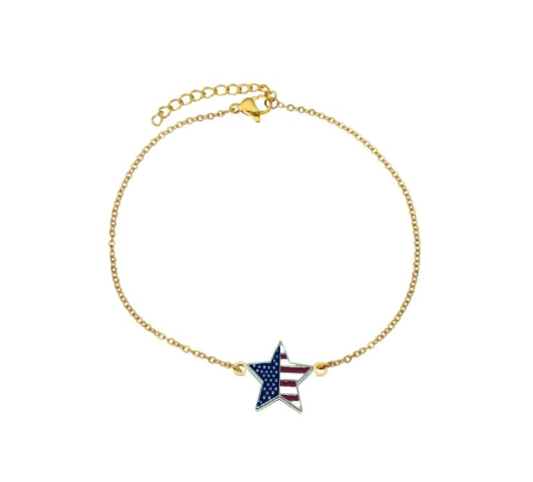 Star USA Flag Chain Bracelet
