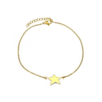 Yellow Enamel Star Chain Bracelet