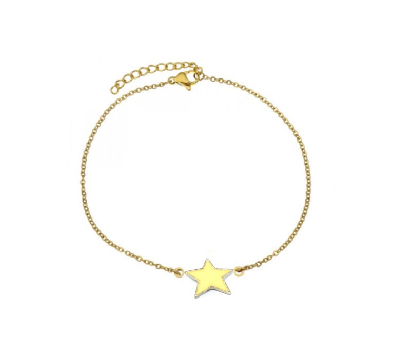 Yellow Enamel Star Chain Bracelet