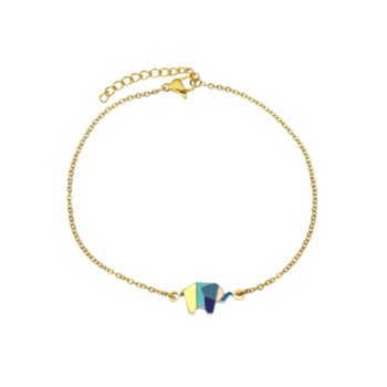 Enamel Elephant Gold plated Chain Bracelet