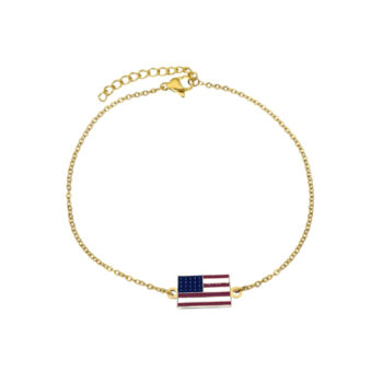USA Flag Gold plated Chain Bracelet