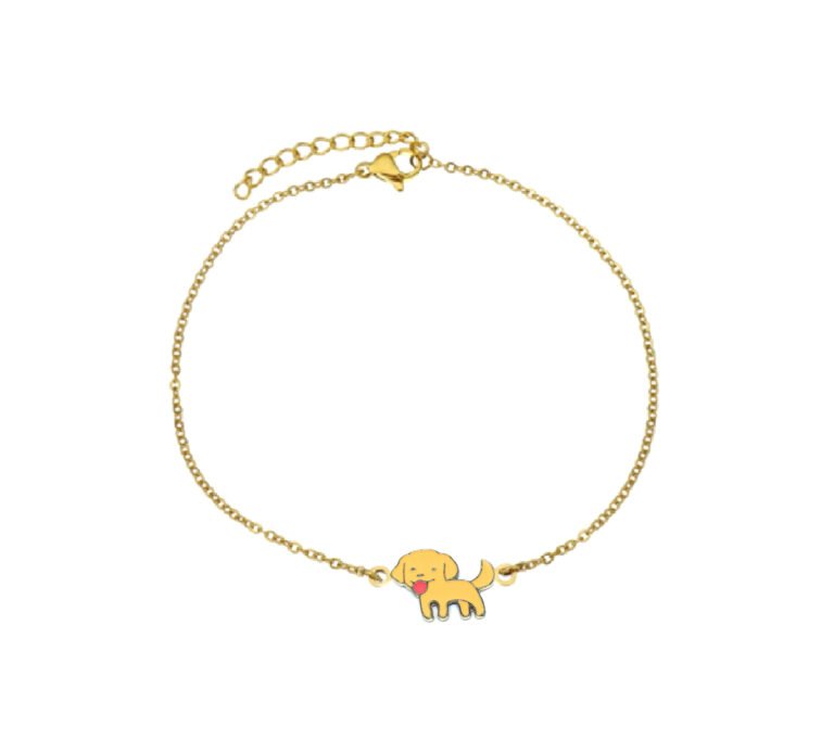Enamel Dog Chain Bracelet