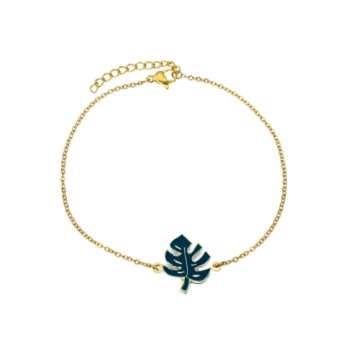 Enamel Leaves Chain Bracelet