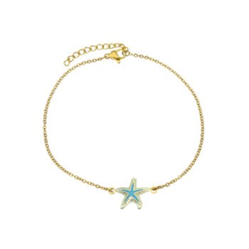 Enamel Starfish Chain Bracelet