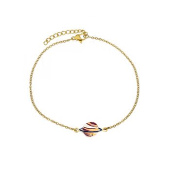 Saturn Charm Chain Bracelet