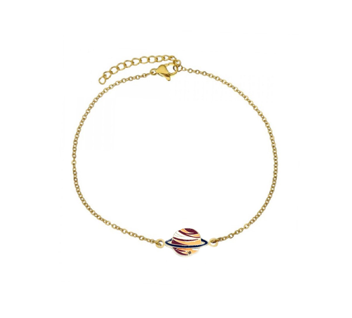 ZC-105.jpg Saturn Charm Chain Bracelet