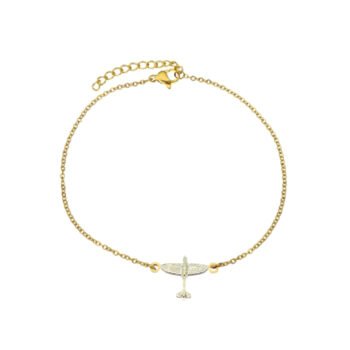 Airplane Gold tone Charm Chain Bracelet