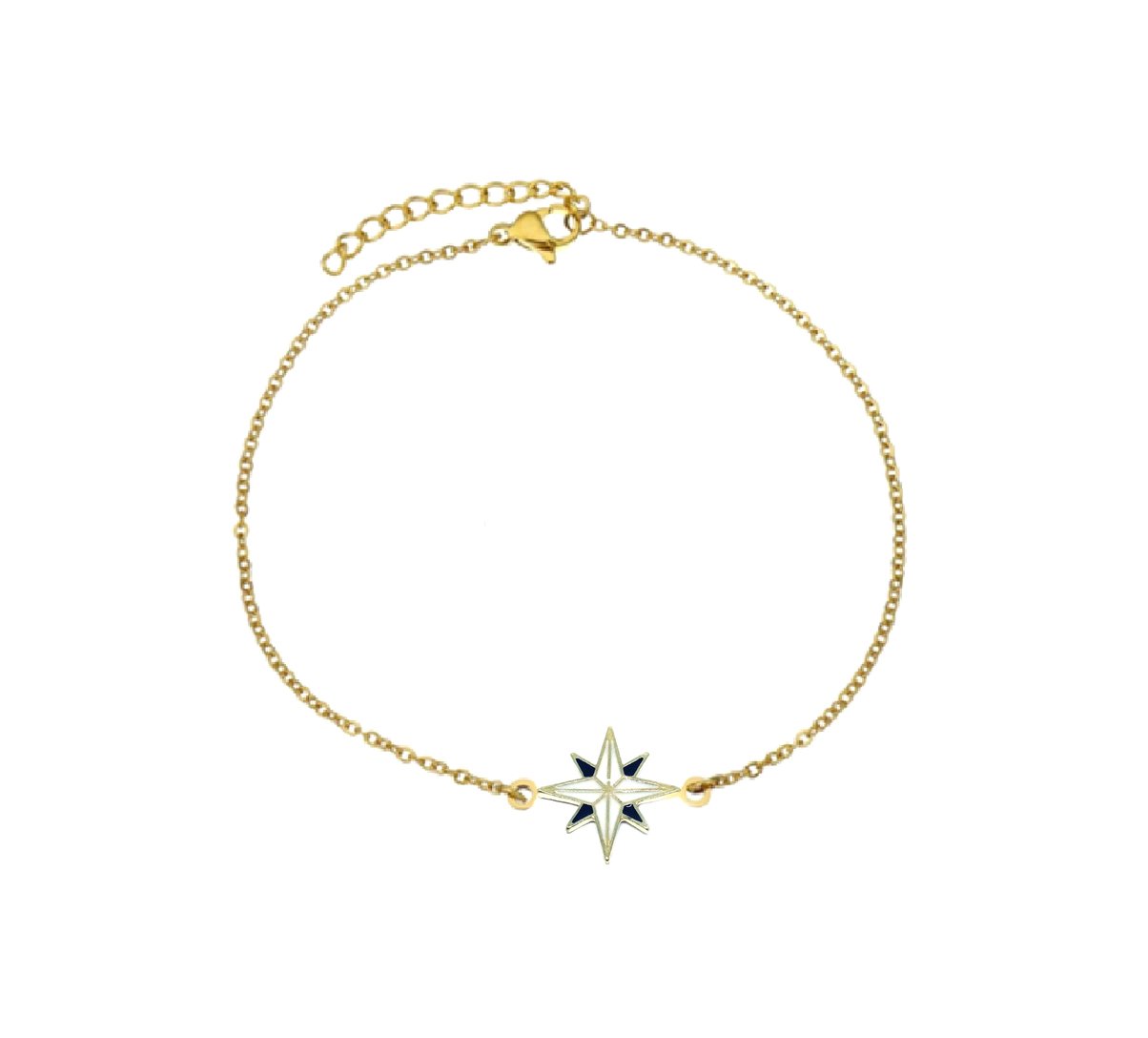 ZC-107.jpg Enamel Star Charm Chain Bracelet