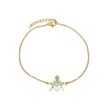 Masonic Gold plated Charm Chain Bracelet