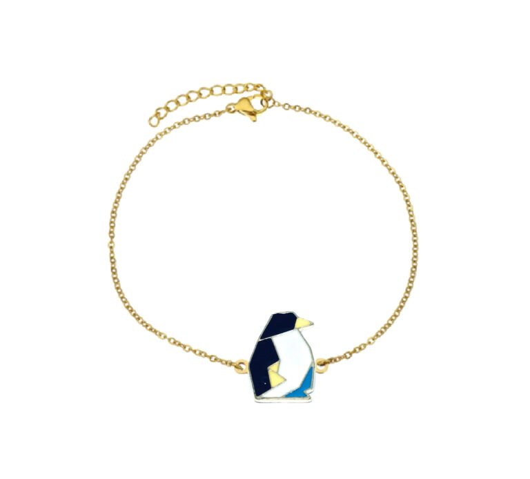 Penguins Gold plated Charm Chain Bracelet