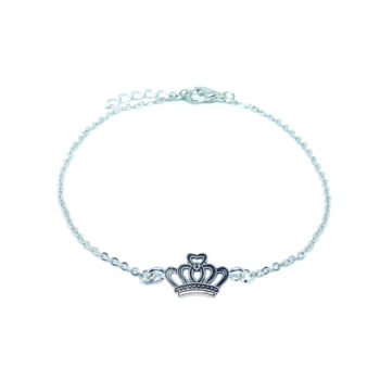 Antique Crown Charm Chain Bracelet