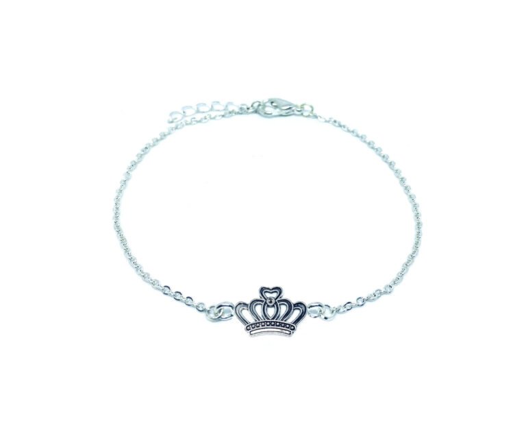 Antique Crown Charm Chain Bracelet