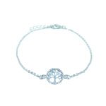 Crystal Tree Charm Chain Bracelet