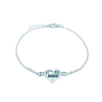 I Love Dance Charm Charm Chain Bracelet