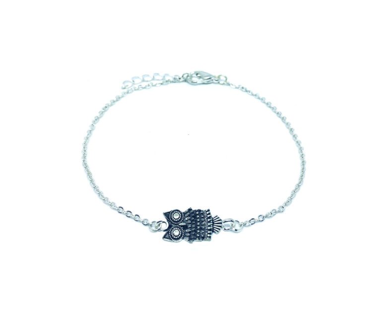 Vintage Owl Charm Chain Bracelet