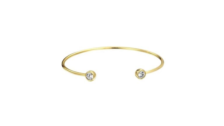 Cuff Bracelet With Stone Ends