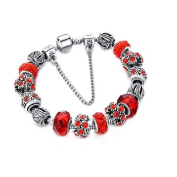 Red European Charm Bracelet