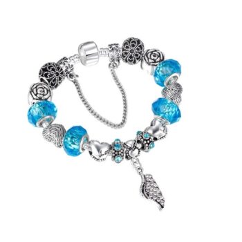 Blue European Charm Bracelet