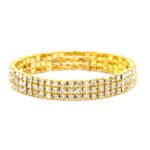 Three Row Rhinestone Stretch Bracelet