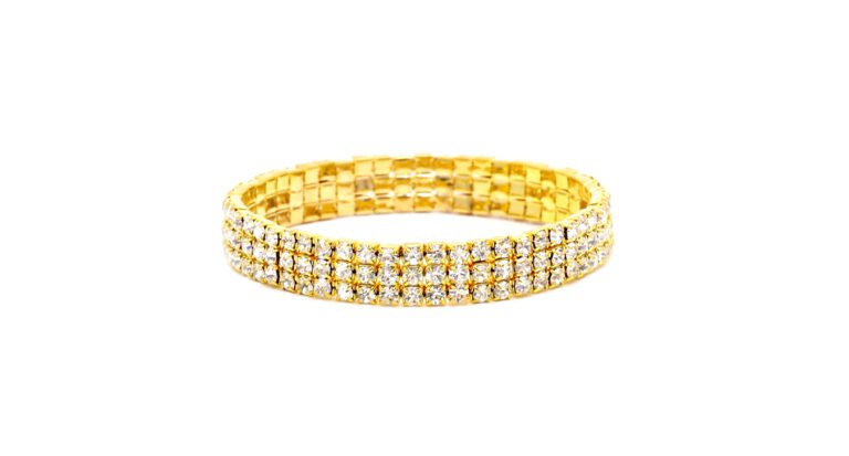 Three Row Rhinestone Stretch Bracelet