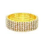 Five Row Rhinestone Bangle Bracelet