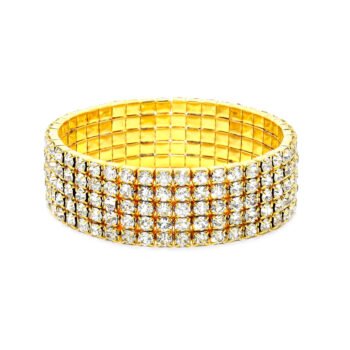 Five Row Rhinestone Bangle Bracelet