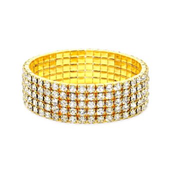 Five Row Rhinestone Bangle Bracelet