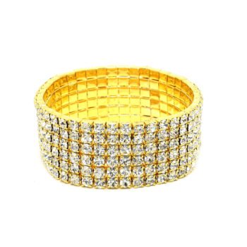 Six Row Rhinestone Stretch Bracelet