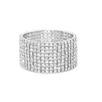 Nine Row Rhinestone Stretch Bracelet