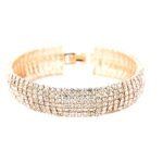 Gold Rhinestone Stretch Bracelet