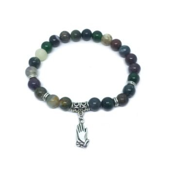 Agate Prayer Charm Bracelet