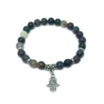 Agate Hamsa Charm Bracelet