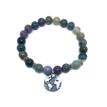 Agate Earth Charm Bracelet