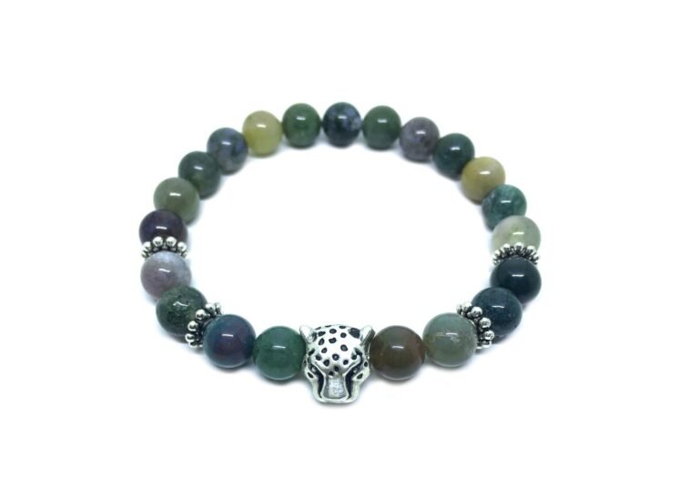 Agate Bead Leopard Bracelet