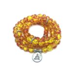 Natural Amber Stone Om Buddha Bracelet