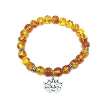 Amber Yoga Charm Bracelet