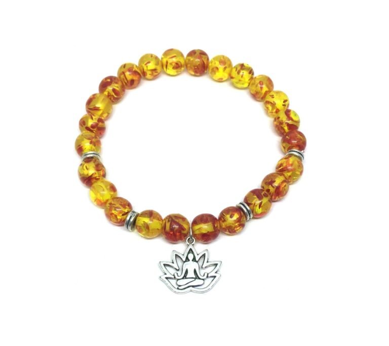 Amber Yoga Charm Bracelet