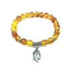 Amber Jesus Charm Bracelet